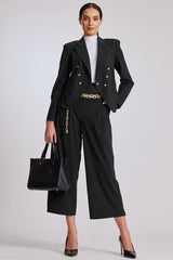 PAULA RYAN High Waist Corset Pant - Black