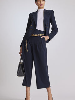 PAULA RYAN High Waist Corset Pant - Navy - Paula Ryan