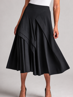 PAULA RYAN A-line Waterfall Skirt - Black