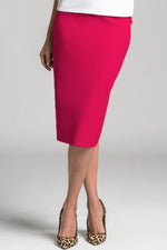 PAULA RYAN Stretch Pencil Skirt Bonded Microjersey - Rose