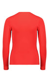 PAULA RYAN Easy Fit Long Sleeve Crew Neck Micromodal Top - Flame Red