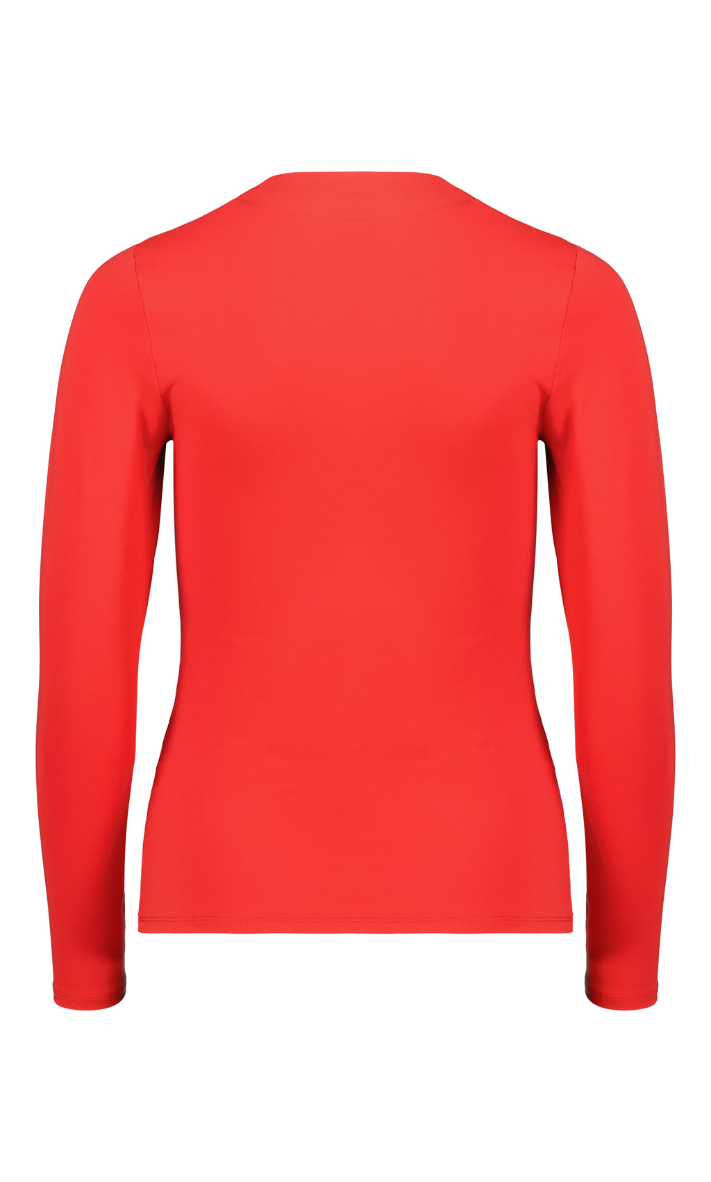 PAULA RYAN Easy Fit Long Sleeve Crew Neck Micromodal Top - Flame Red