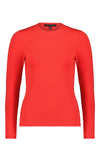 PAULA RYAN Easy Fit Long Sleeve Crew Neck Micromodal Top - Flame Red