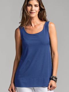 PAULA RYAN ESSENTIALS Loose Fit Singlet - MicroModal Admiral Blue - Paula Ryan