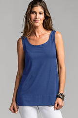 PAULA RYAN ESSENTIALS Loose Fit Singlet - Modal Soft Admiral Blue