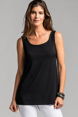 PAULA RYAN Loose Fit Singlet MicroModal Black