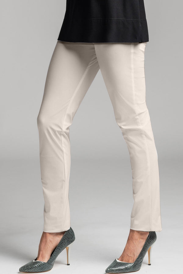 PAULA RYAN ESSENTIALS Waisted Cigarette Pant - Microjersey Sand - Paula Ryan