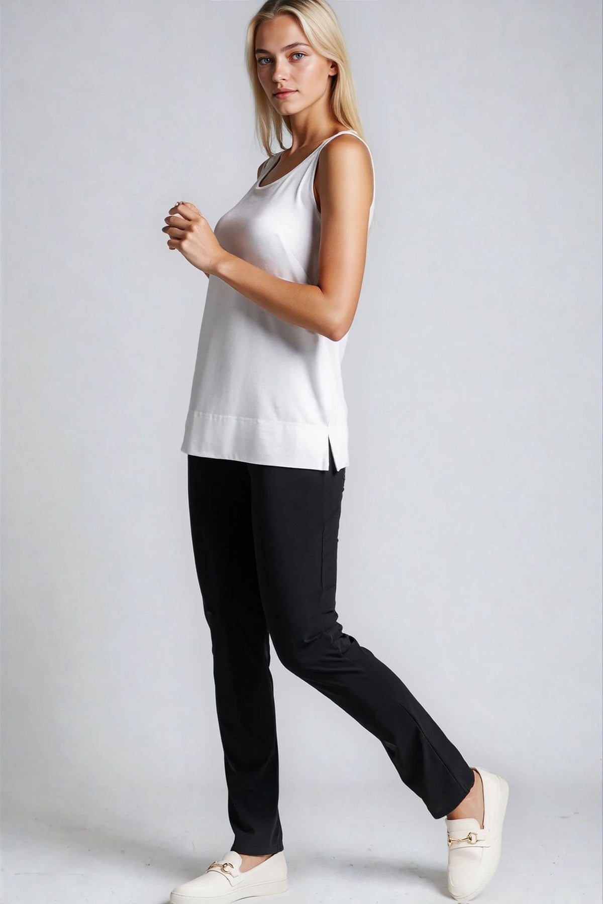PAULA RYAN Narrow Leg Pant - Classic Microjersey Black