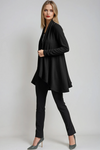 PAULA RYAN Panelled Swing Cardigan - Merino Black