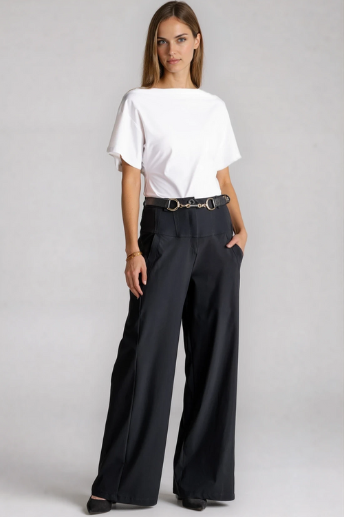 PAULA RYAN Wide Leg Pant Tall - Black PRE ORDER - Paula Ryan