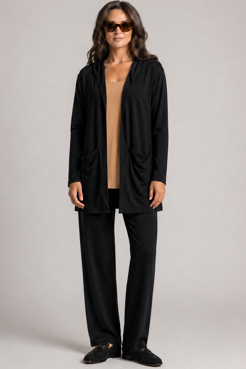 PAULA RYAN Straight Leg Lounge Pant - Merino Black