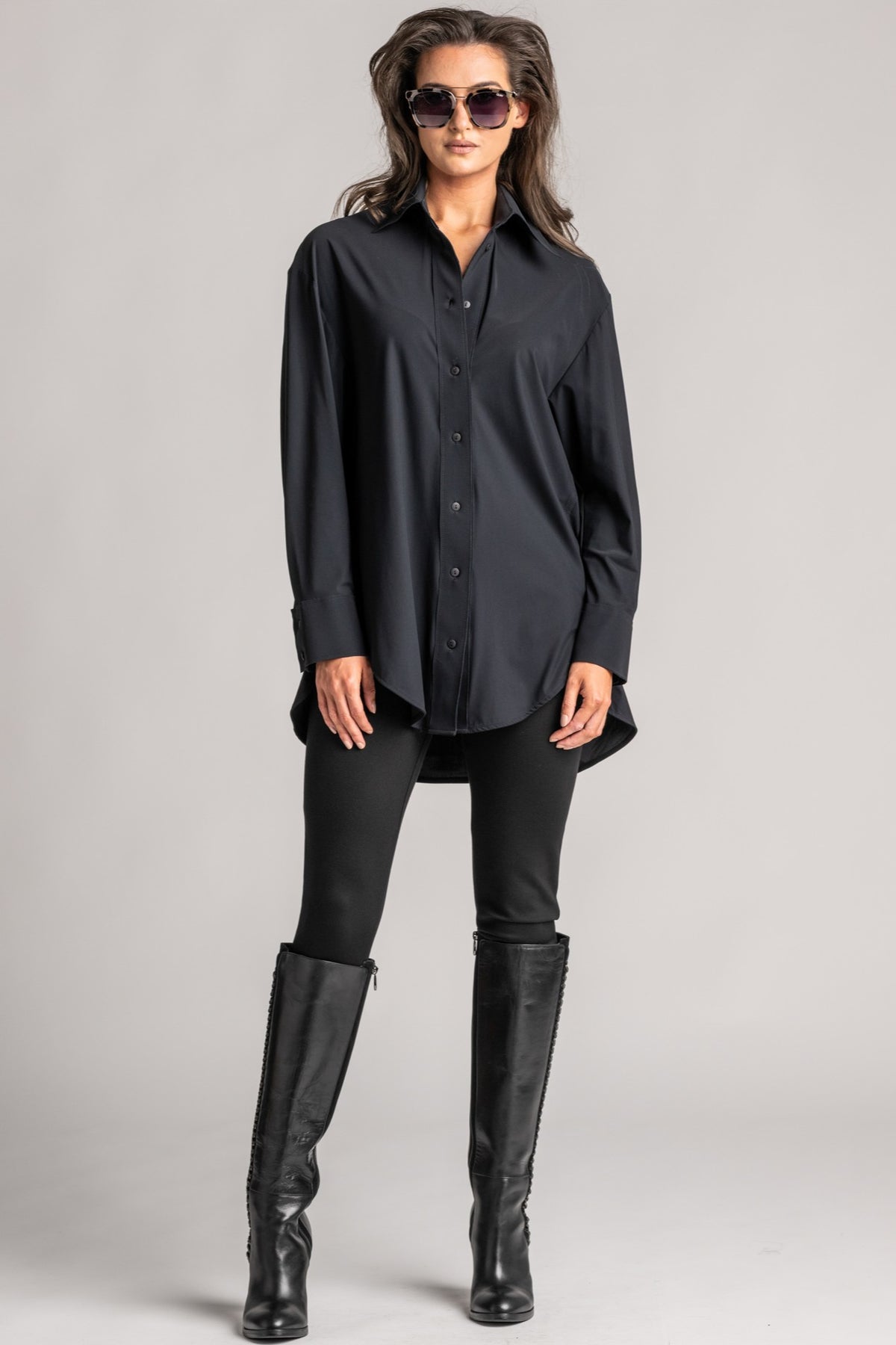 PAULA RYAN Crossover Waist Legging - Black Roma