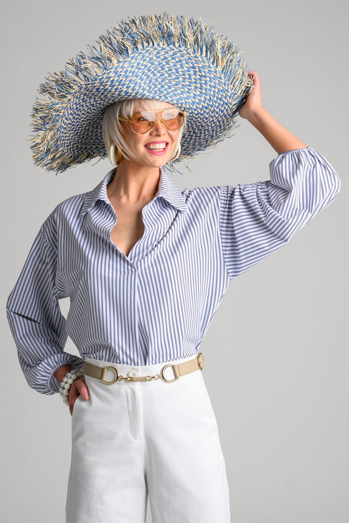 PAULA RYAN Ashford Top - Double Stripe Microjersey