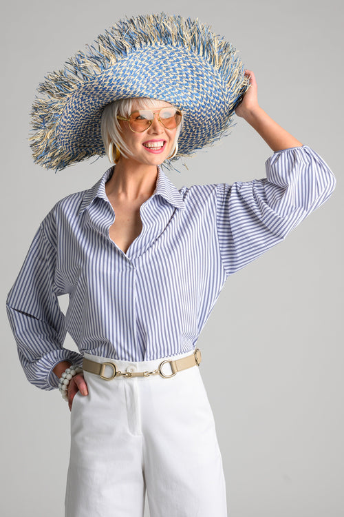 PAULA RYAN Ashford Shirt - Double Stripe Microjersey