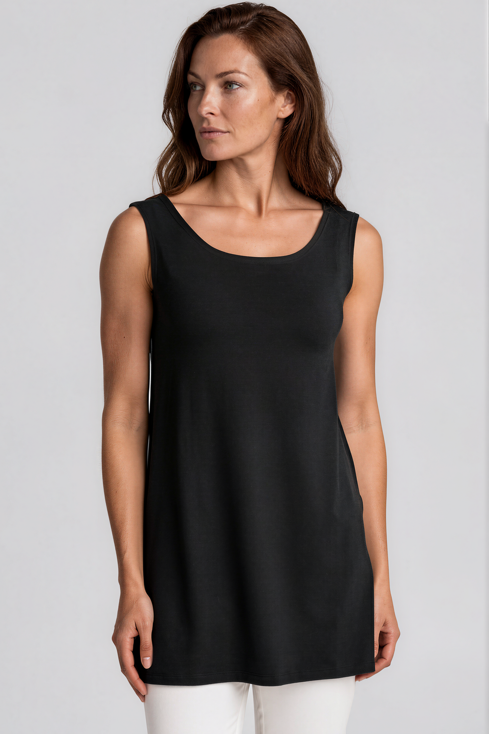 PAULA RYAN Loose Fit Singlet - Black Merino