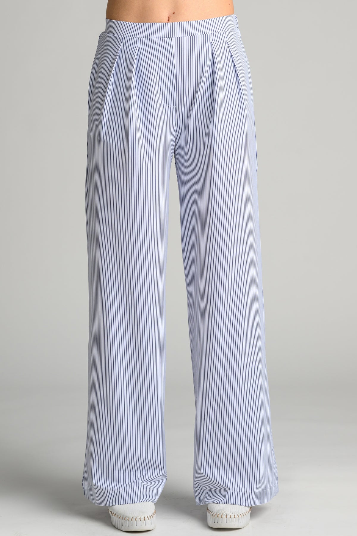 PAULA RYAN Wide Leg Pant - Single Stripe Microjersey