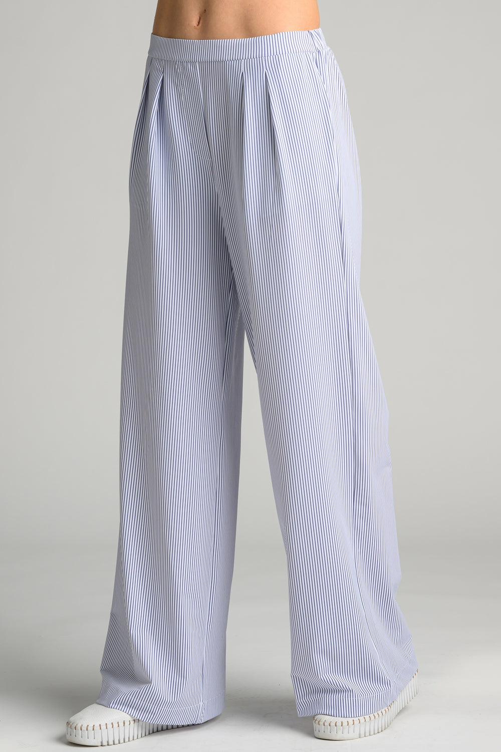 PAULA RYAN Wide Leg Pant - Single Stripe Microjersey