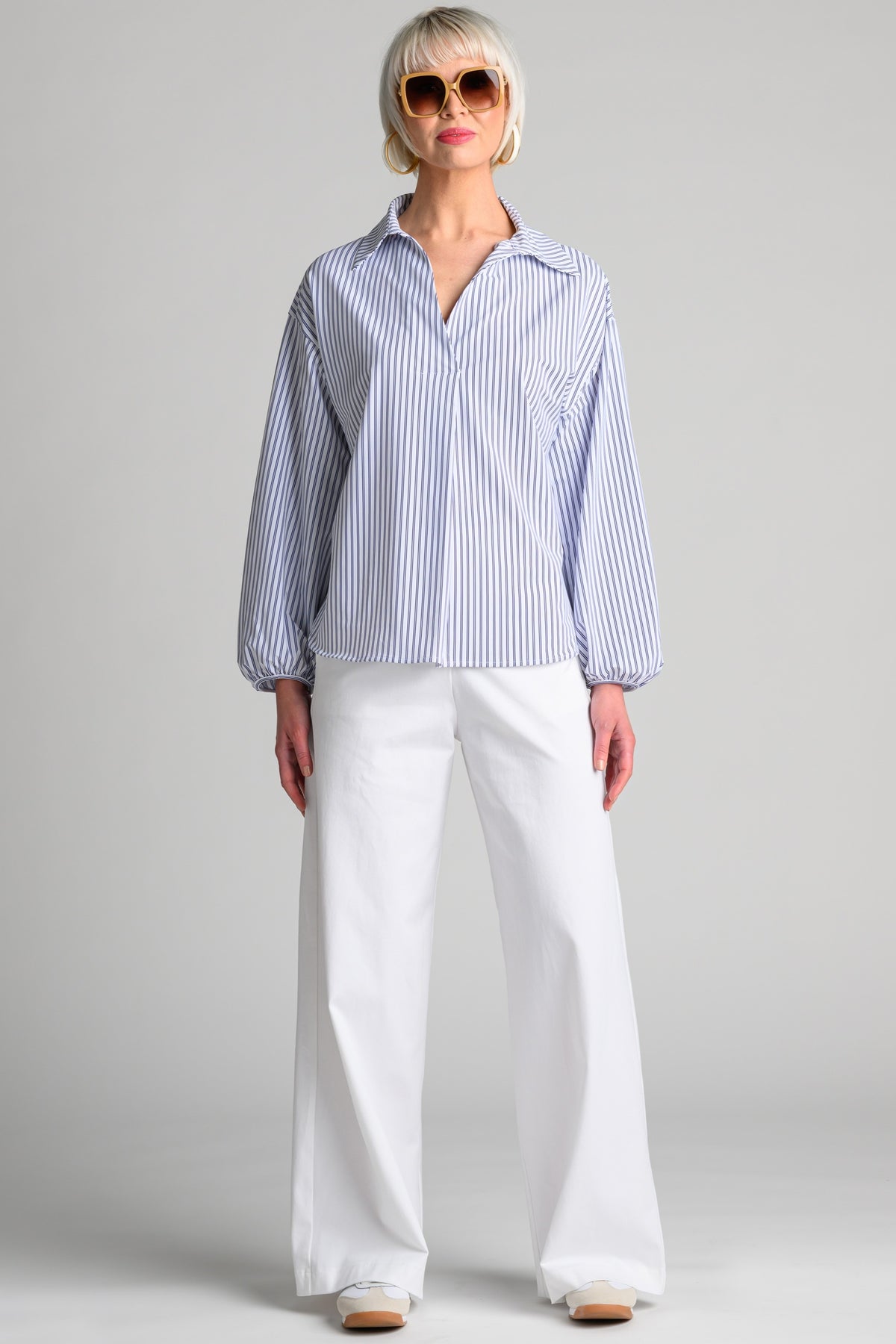 PAULA RYAN Ashford Top - Double Stripe Microjersey