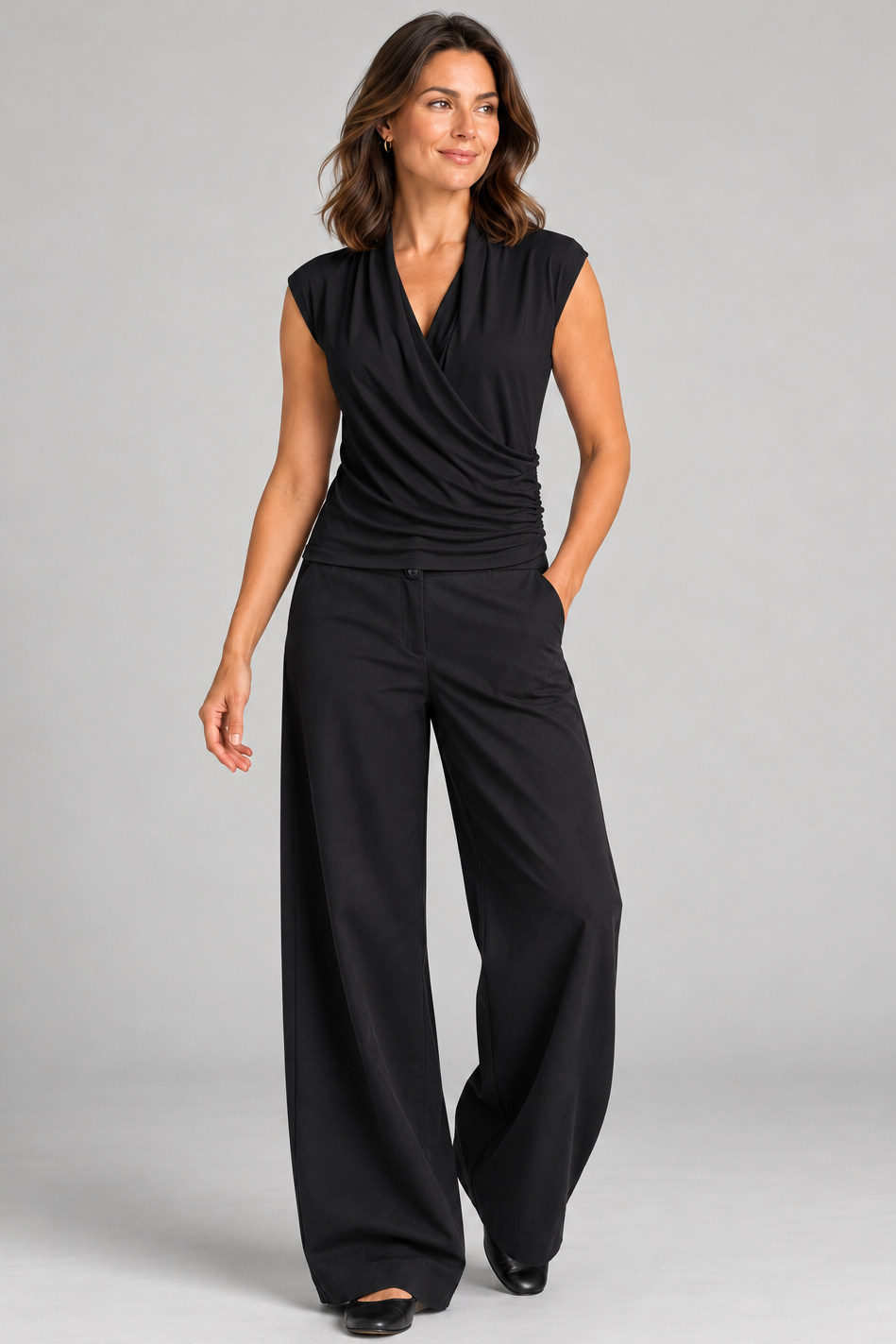PAULA RYAN Sailor Pant - Black Cotton Drill