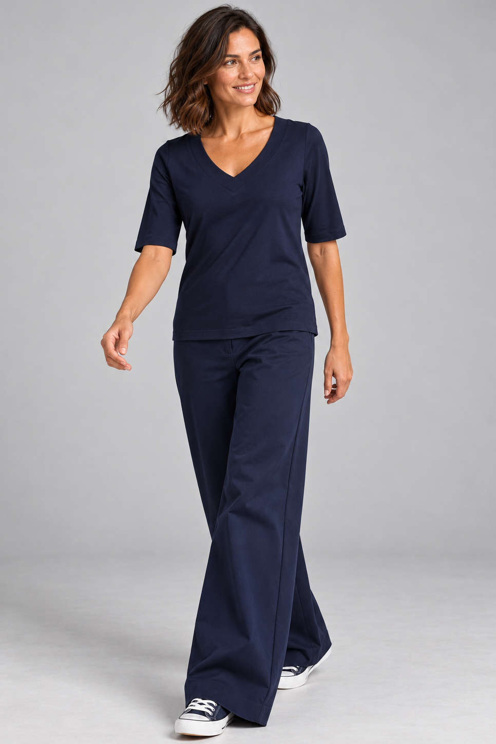 PAULA RYAN Sailor Pant - Navy Cotton Drill