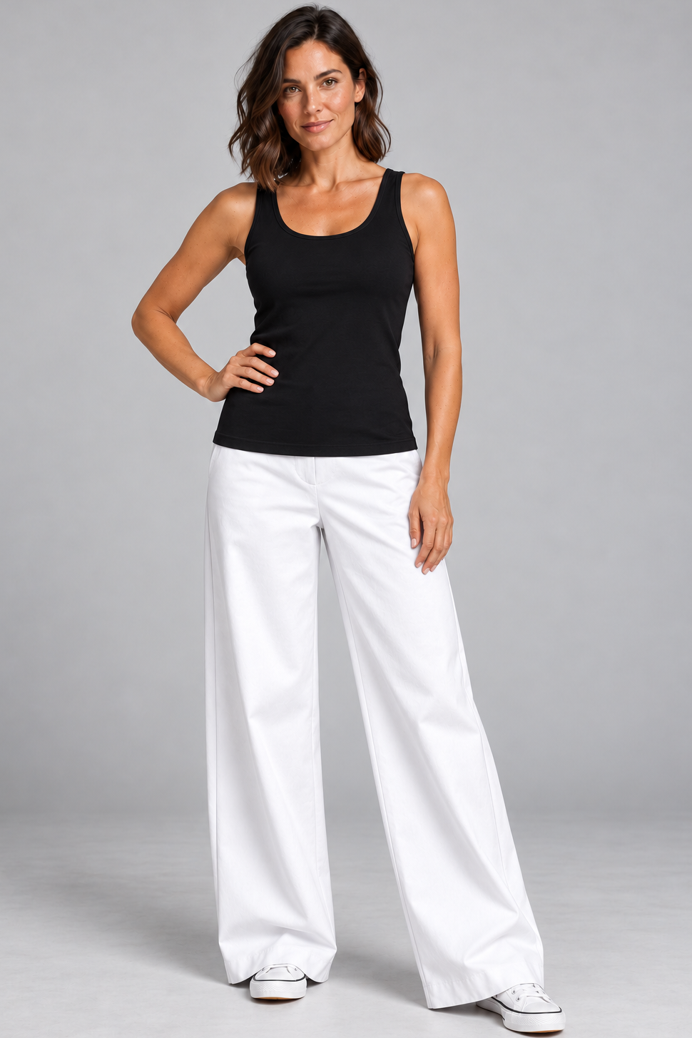 PAULA RYAN Sailor Pant - White Cotton Drill