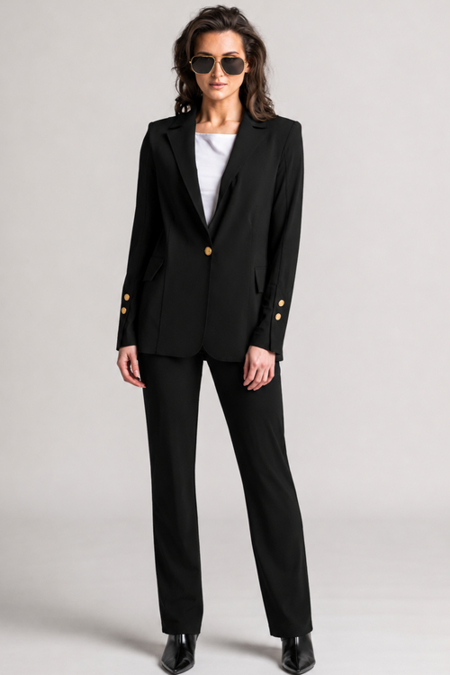 PAULA RYAN Tailored Pant - Microjersey Black
