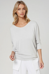 PAULA RYAN Batwing Top Modal Soft - Oyster