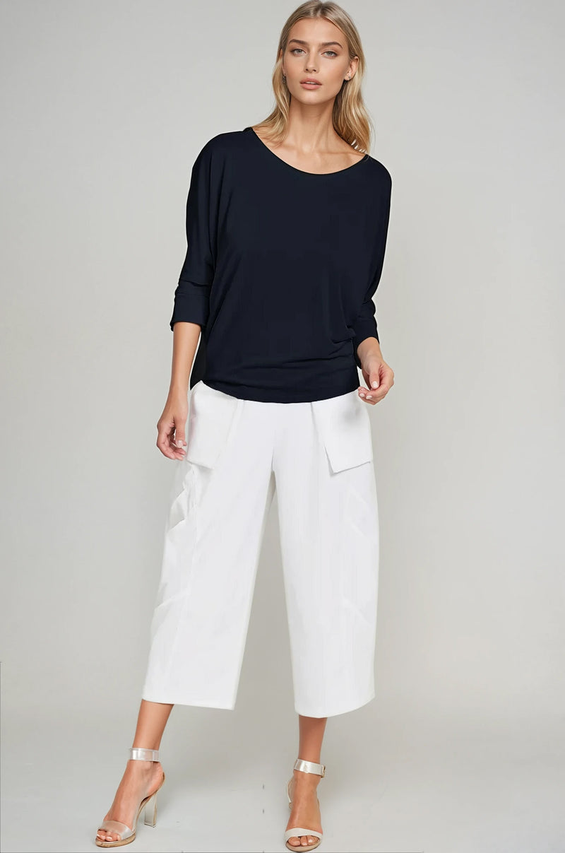 PAULA RYAN Batwing Top Modal Soft - Navy - Paula Ryan