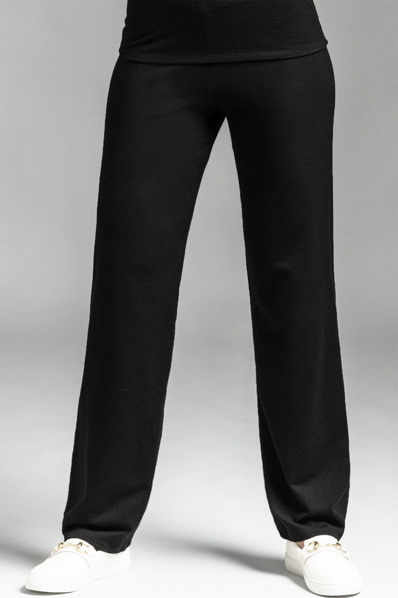 PAULA RYAN Straight Leg Lounge Pant - Merino Black - Paula Ryan