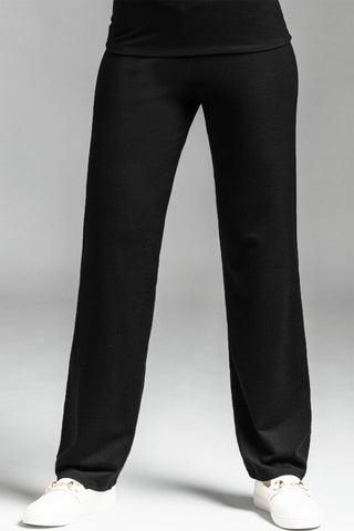 PAULA RYAN Straight Leg Lounge Pant - Merino Black