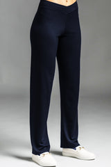 PAULA RYAN ESSENTIALS Narrow Leg Waistband Pant - Merino Navy
