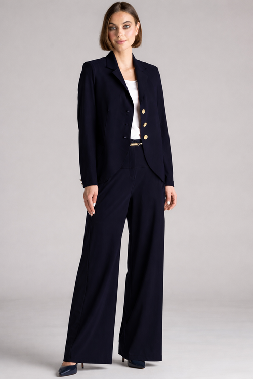 PAULA RYAN Wide Leg Pant - Navy - Paula Ryan