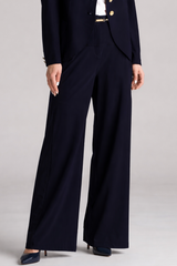 PAULA RYAN Wide Leg Pant - Navy