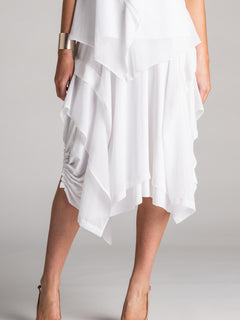 PAULA RYAN Chiffon Overlay Skirt - White - Paula Ryan