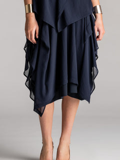 PAULA RYAN Chiffon Overlay Skirt - Navy - Paula Ryan