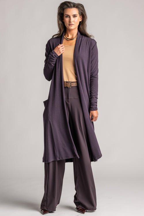 PAULA RYAN Long Shrug Merino - Cocoa Plum - Paula Ryan