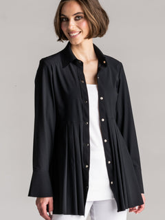 PAULA RYAN Tucked Waist Shirt - Microjersey Black - Paula Ryan