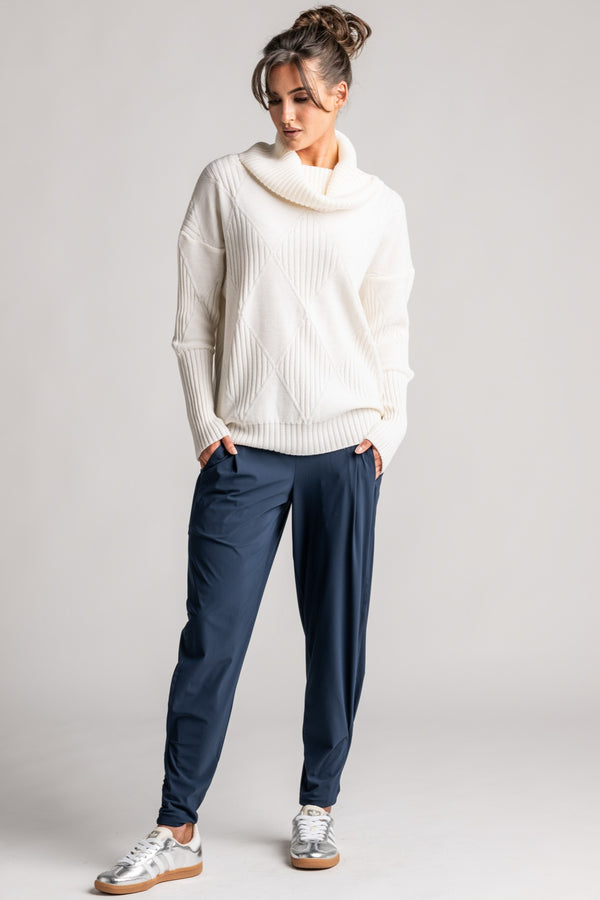 PAULA RYAN Diamond Rib Sweater - Merino Off White - Paula Ryan