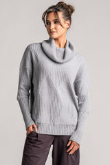 PAULA RYAN Diamond Ribbed Sweater - Merino Silver