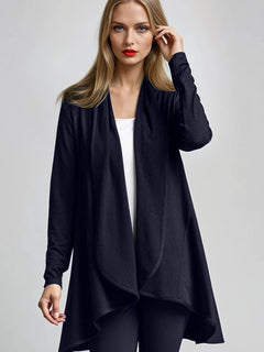 PAULA RYAN Panelled Swing Cardigan - Merino Navy - Paula Ryan