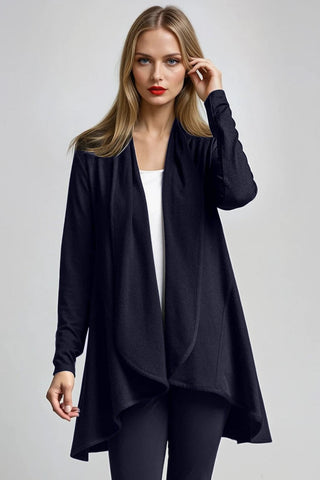 PAULA RYAN Panelled Swing Cardigan - Merino Navy