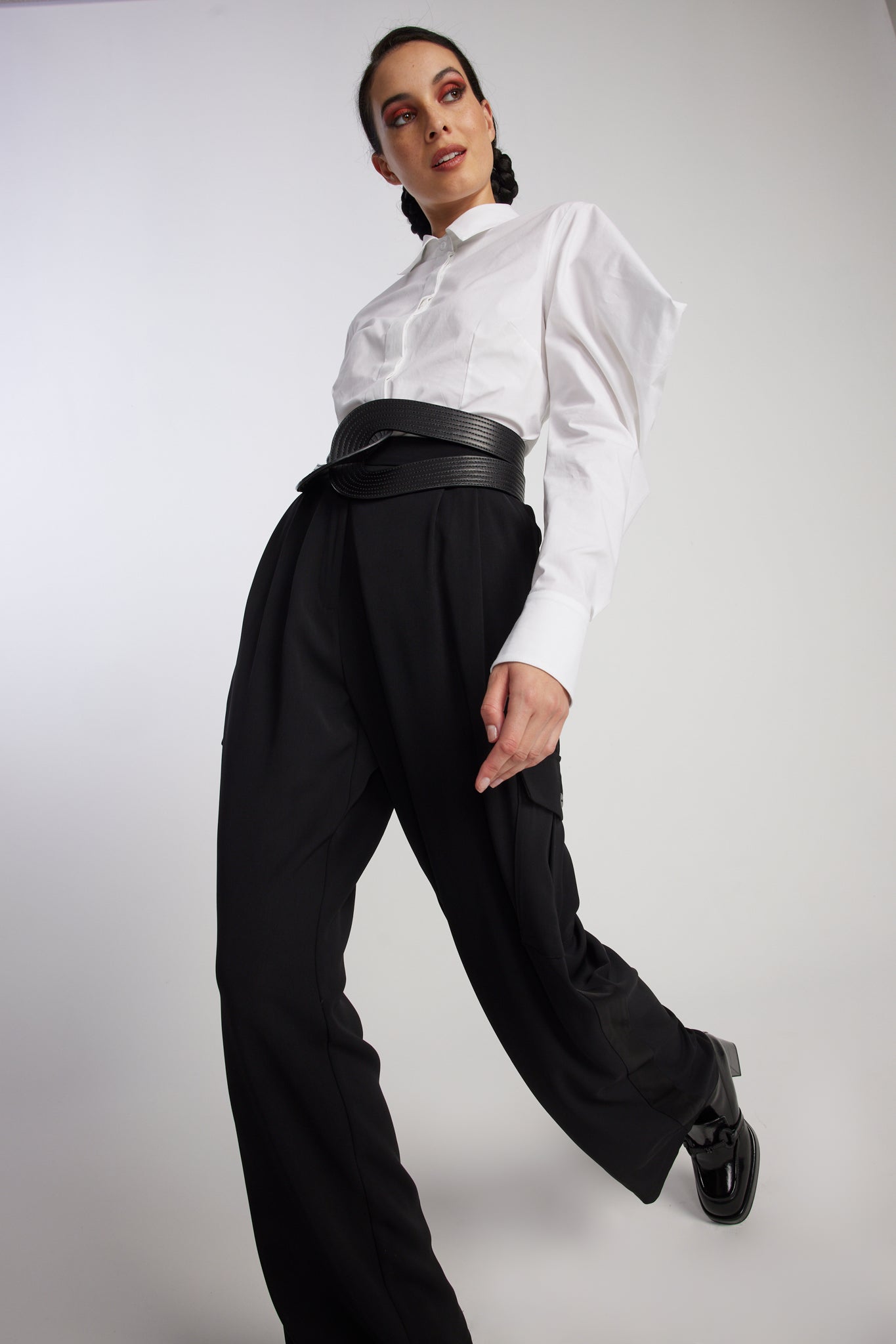 Meg Raul Pant - Black Pleather XL