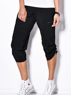 PAULA RYAN Toggled Clam Digger - Microjersey - Black