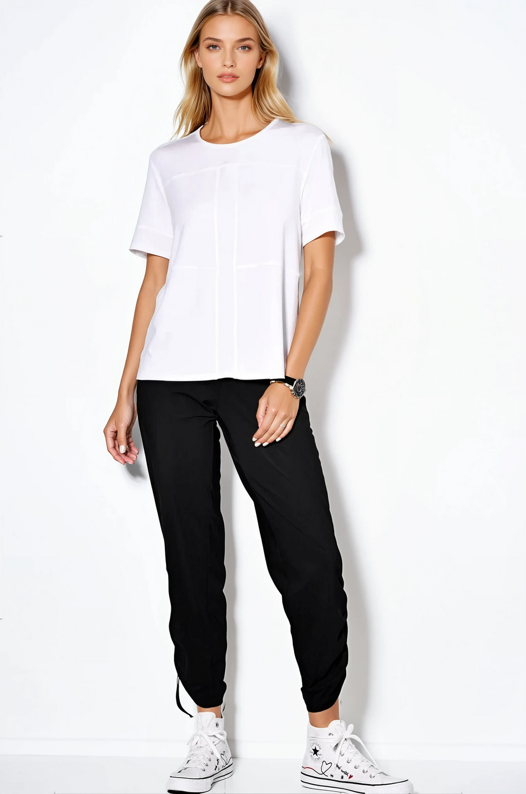 PAULA RYAN Toggled Cargo Pant - Superfine Microjersey - Black PRE ORDER