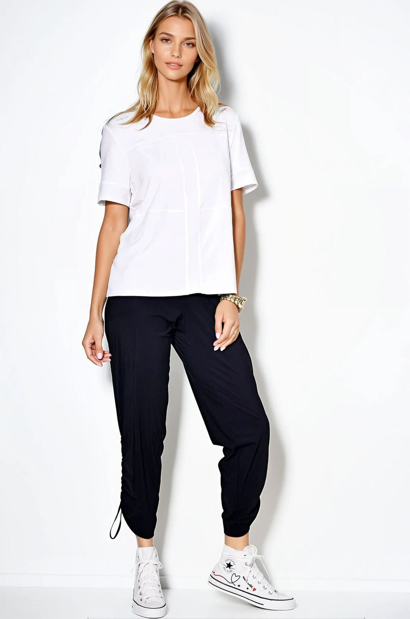 PAULA RYAN Toggled Cargo Pant - Superfine Microjersey - Navy