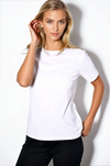 PAULA RYAN Crew Neck Body Tee - Classic Microjersey White