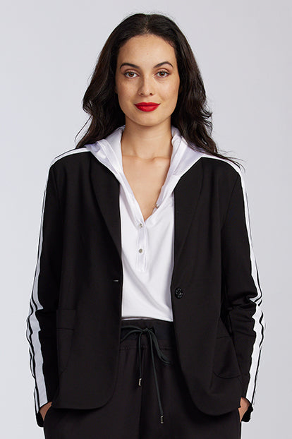 PAULA RYAN RELAXED Roma Weekend Blazer - Black/White PRE ORDER - Paula Ryan