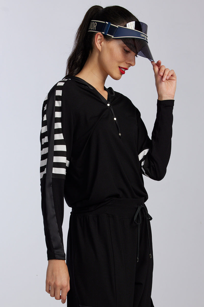 PAULA RYAN RELAXED Viscose Hoodie Sweater - Black PRE ORDER - Paula Ryan