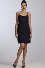 PAULA RYAN Slip Dress Microjersey - Black