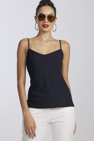 PAULA RYAN Microjersey Cami Top - Navy